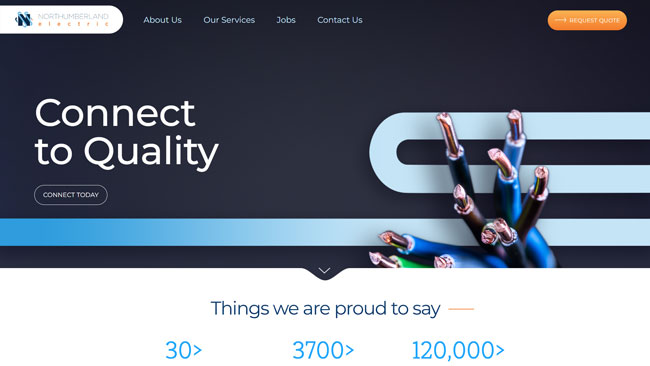 Screenshot of the Northumberland Electric Inc. website